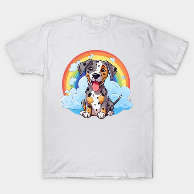 Cute Catahoula Leopard Dog Rainbow Cloud Kawaii Dog Happy Puppy T-Shirt by Sports Stars ⭐⭐⭐⭐⭐